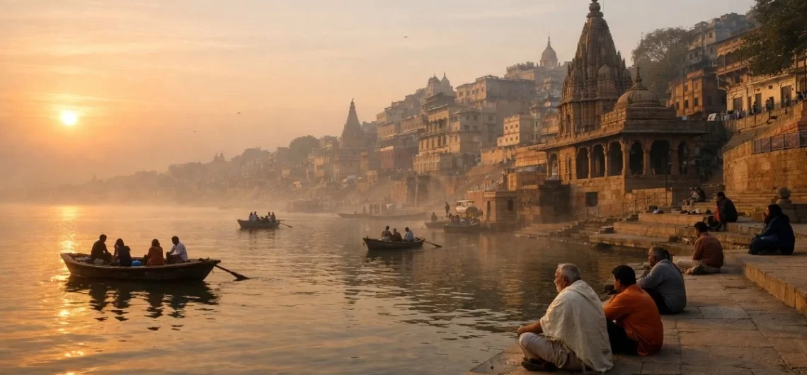 Sunrise boat ride on the Ganges River in Varanasi for a 2–3 day trip